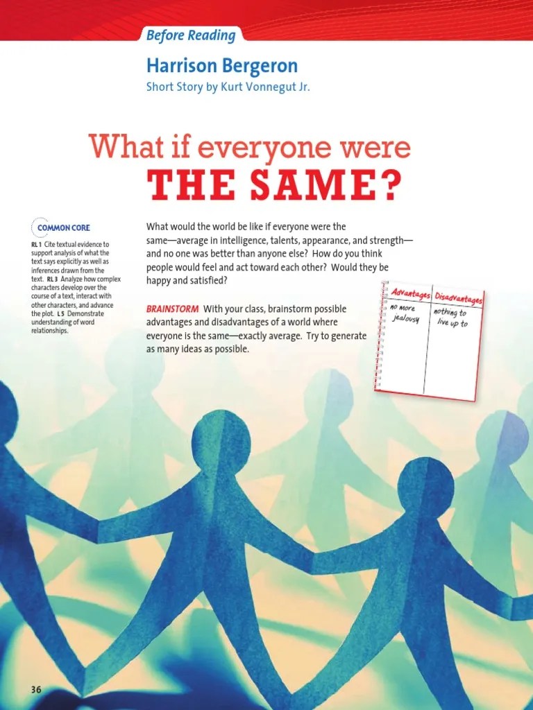 👍 Main conflict in harrison bergeron. Harrison Bergeron by Shreeshaa