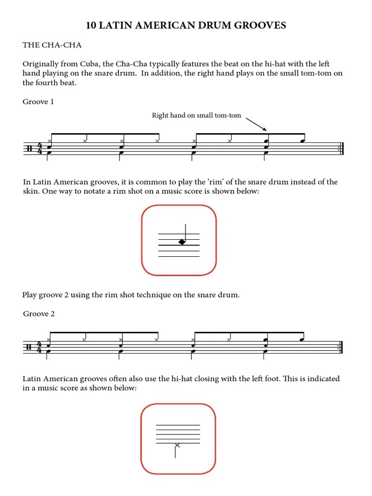 10 Latin American Drum Grooves Drum Kit Rhythm And Meter