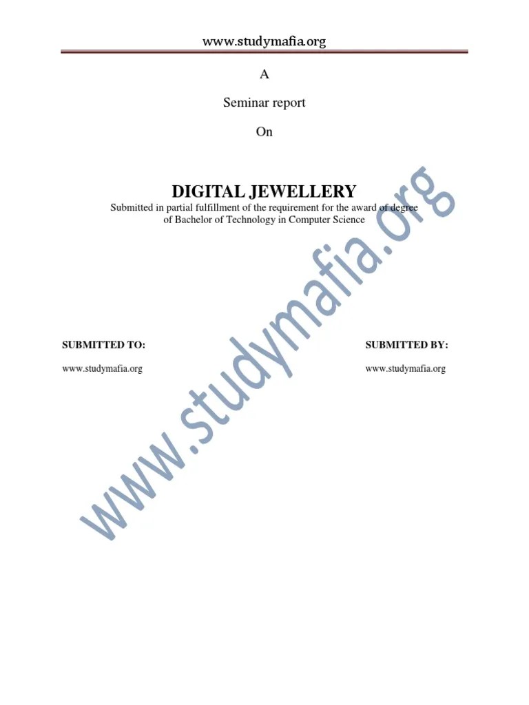 CSE Digital Jewellery Report PDF Telephone Embedded System
