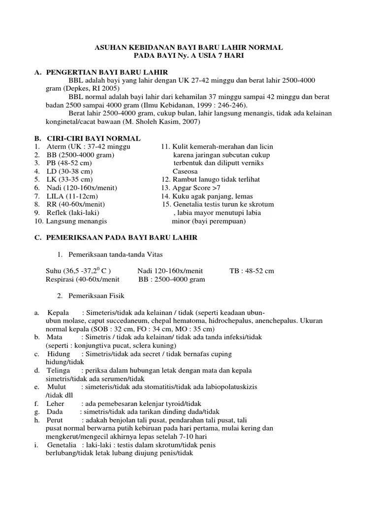Asuhan Kebidanan Bayi Baru Lahir Normal