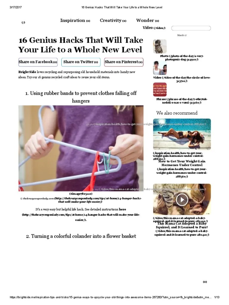 16 Genius Hacks That Will Take Your Life To A Whole New Level PDF