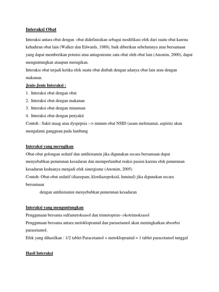 Interaksi Obat MATERI | PDF