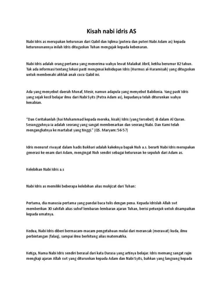 Kisah Nabi Idris As | PDF