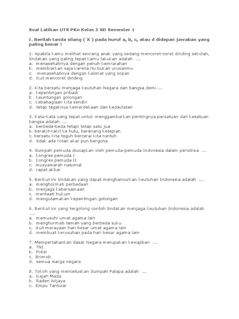 Soal Sumpah Pemuda Pkn Kelas 8 - Belajar Soal