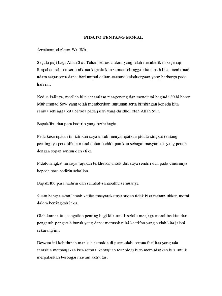 Pidato Tentang Moral | PDF