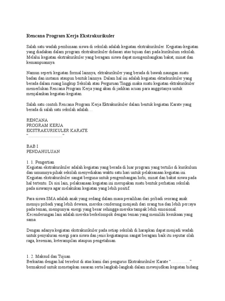 Contoh Program Kerja Bidang Minat Dan Bakat Kumpulan Kerjaan