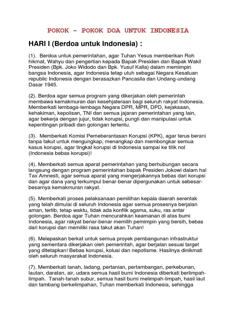 Doa Untuk Indonesia | PDF