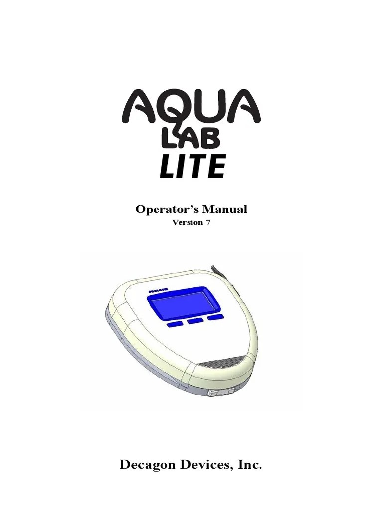 Aqualab Lite Manual Phase (Matter) Calibration
