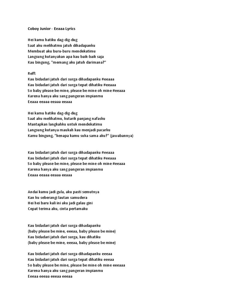 Coboy Junior Eeeaa Lirik