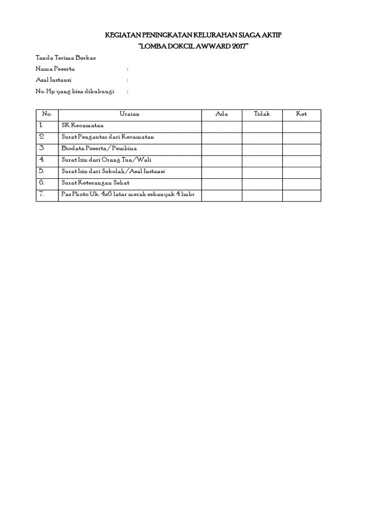 Form Dokcil | PDF