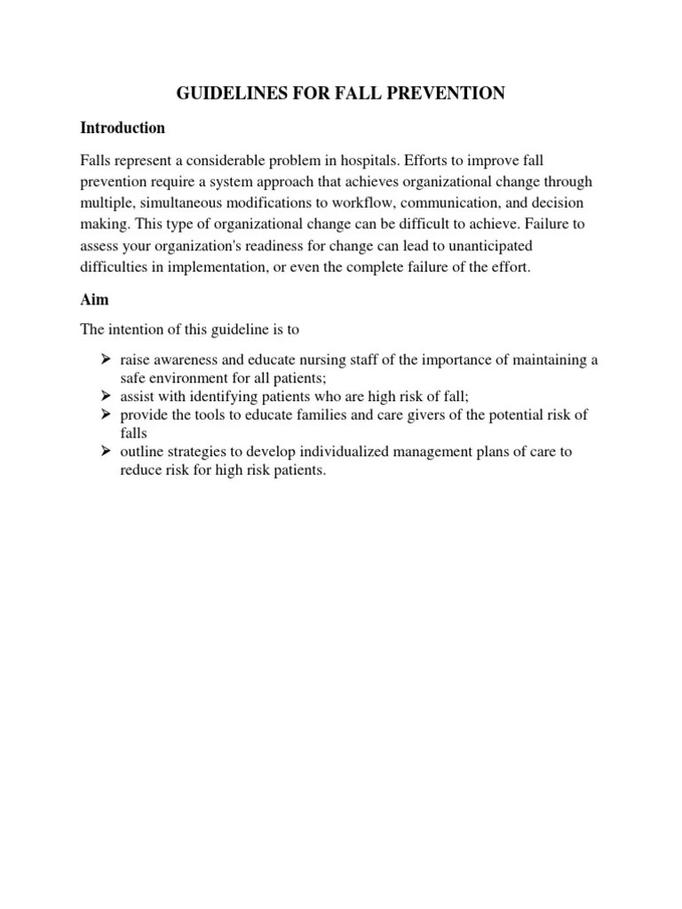 Universal Fall Precautions Are Called PDF Patient Nursing