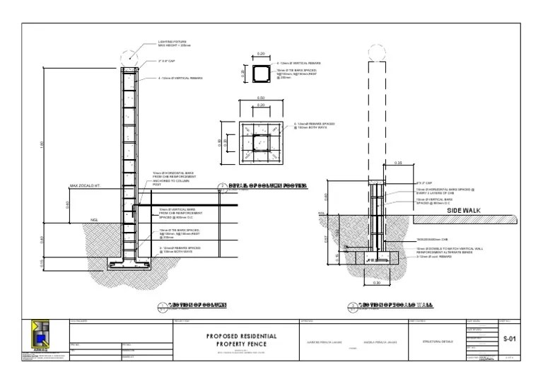Example of Structural Details for a Fence Building Architectural Design