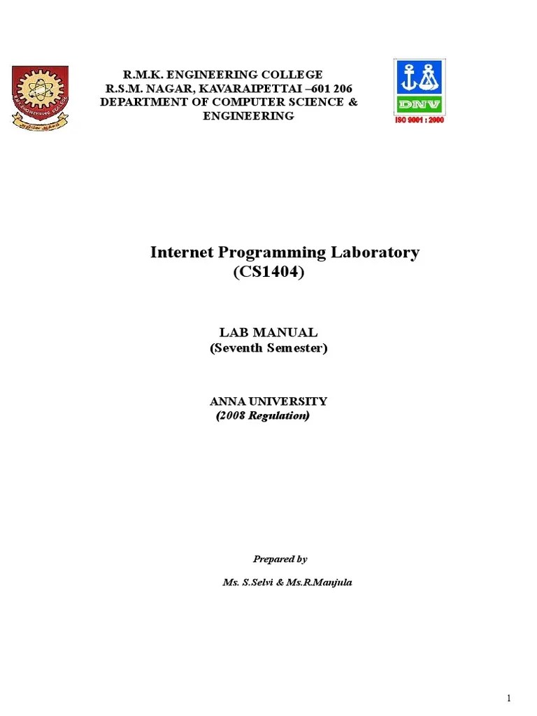 Ip Lab Manual PDF Html Element Html