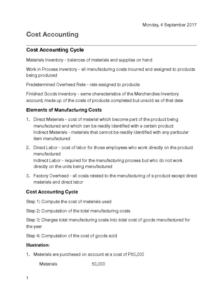 Cost Accounting 1 Chapter 3 PDF Cost Of Goods Sold Inventory