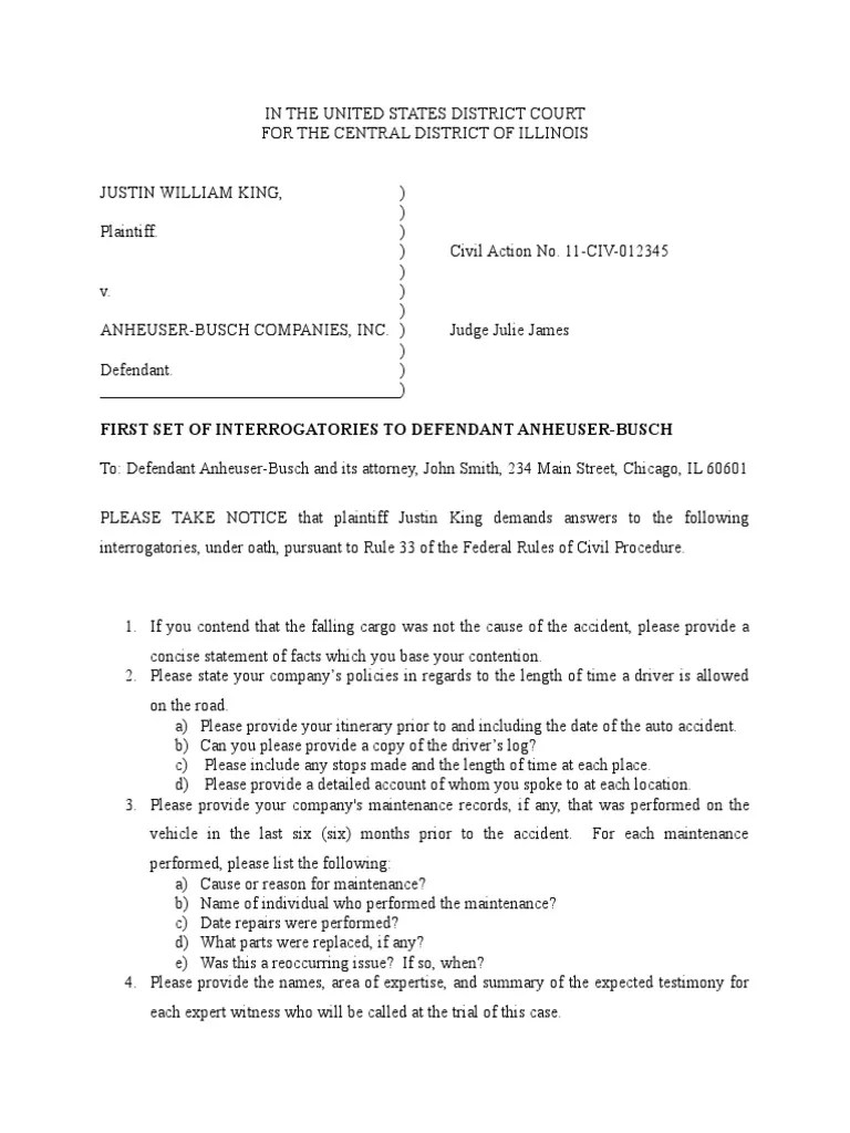 PA110 Unit 6 Assignment Set To Defendant PDF Interrogatories