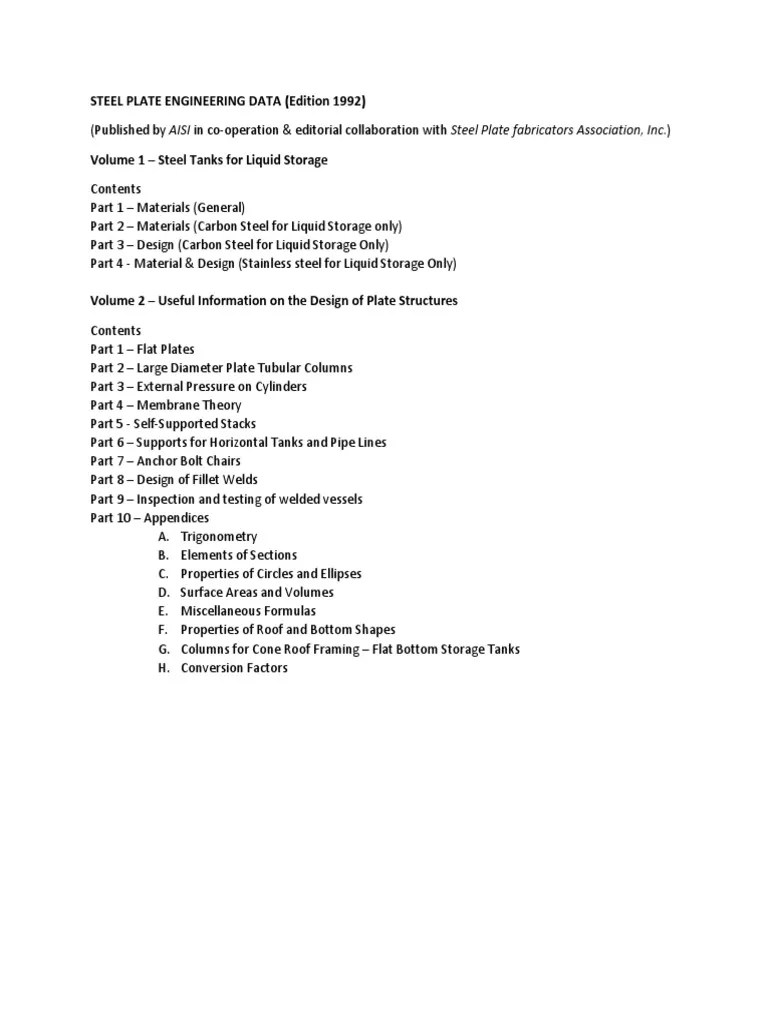 AISI & SPFA Steel Plate Engineering Data PDF