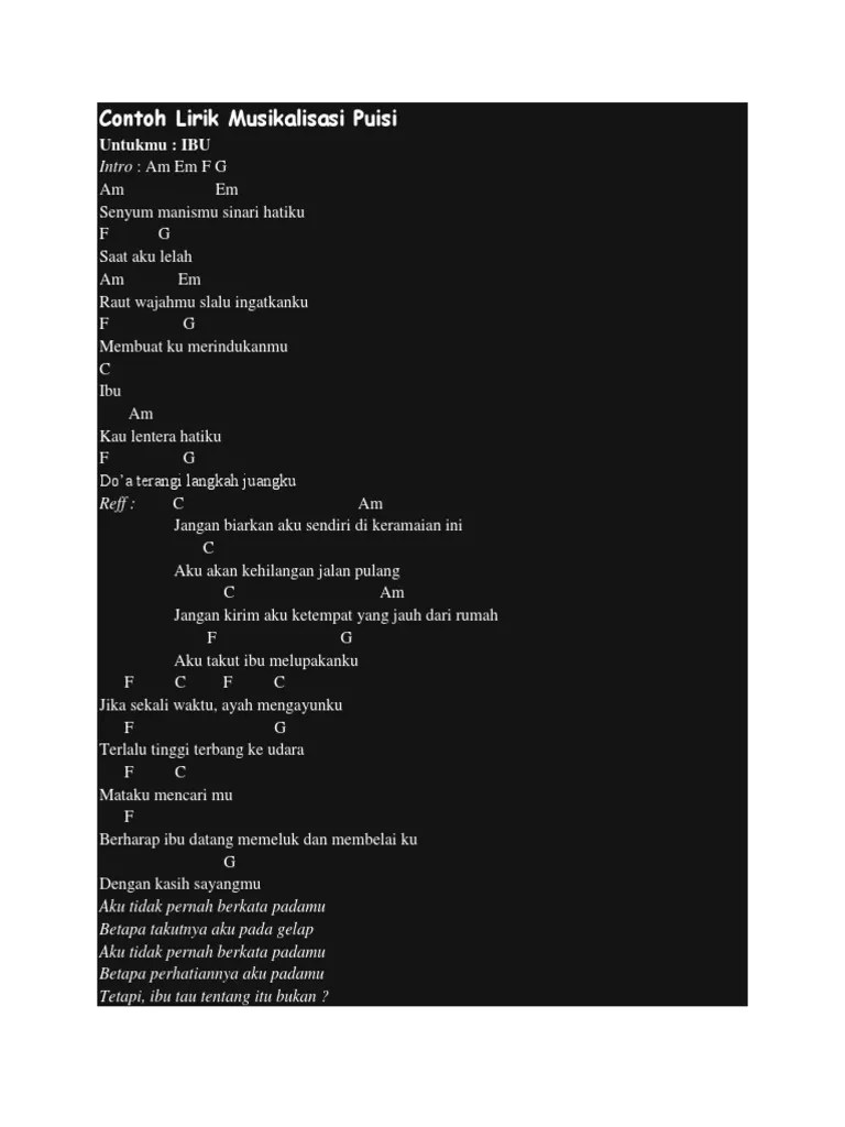 Chord Musikalisasi Puisi | PDF