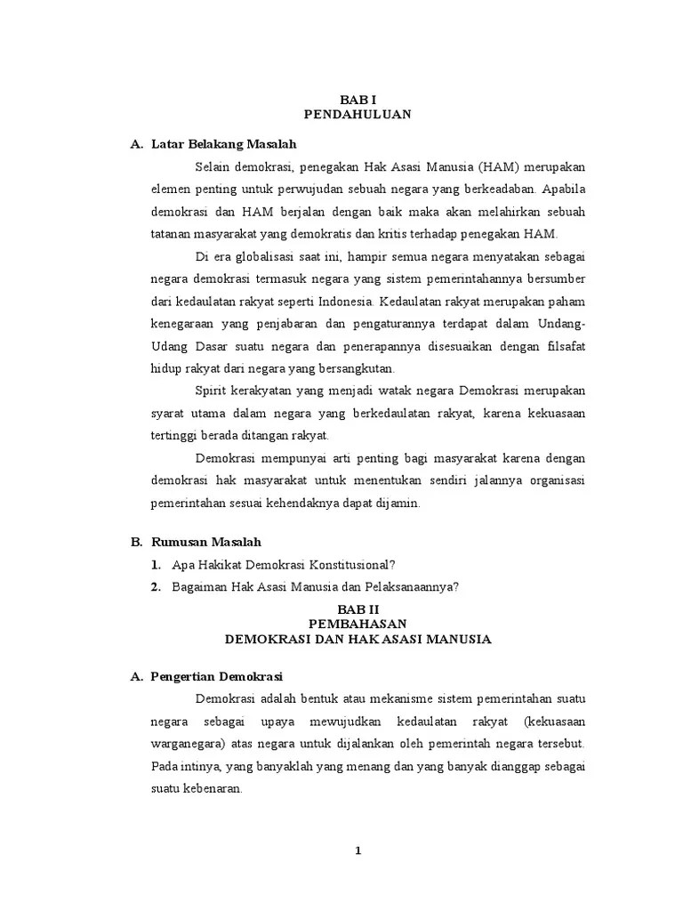 Makalah Tentang Demokrasi Dan HAM
