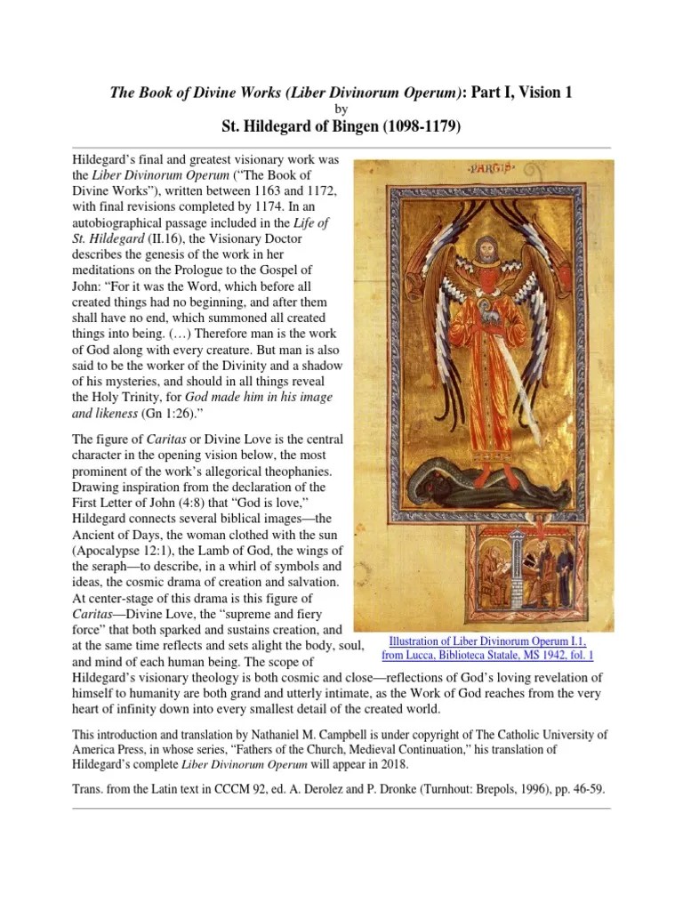 Hildegard of Bingen Book of Divine Works Serpents In The Bible God