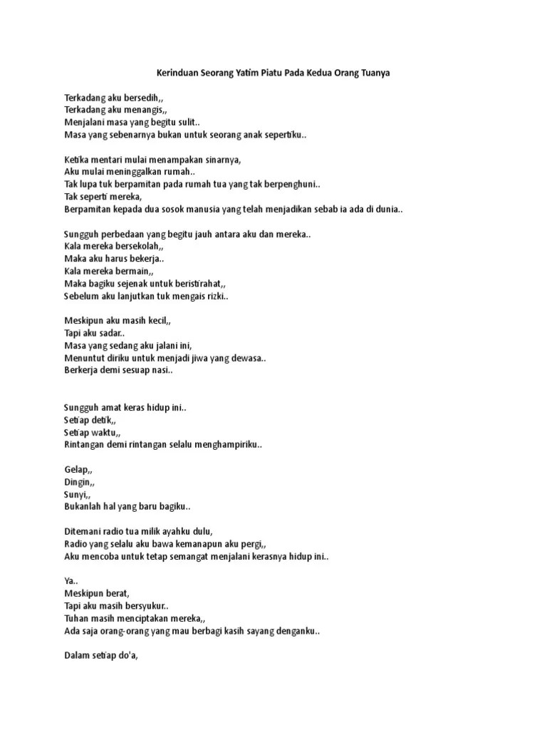 Puisi Anak Yatim | PDF