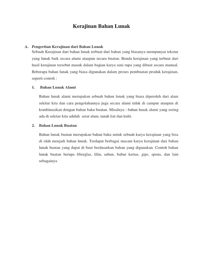 Kerajinan Bahan Lunak | PDF