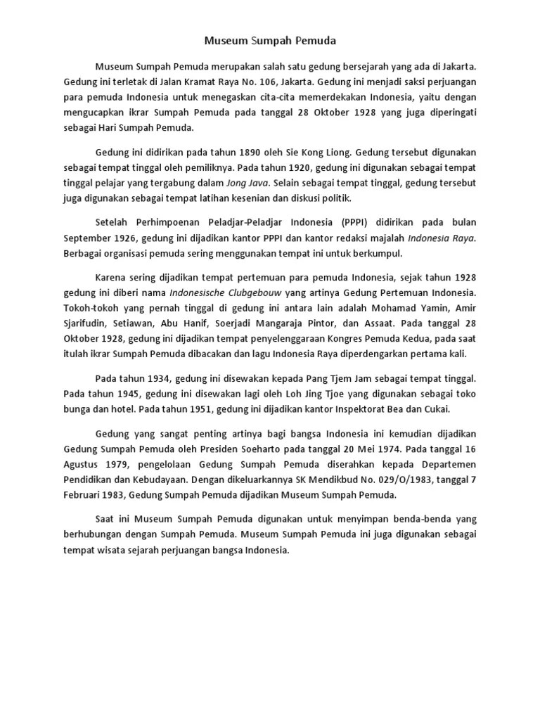 Museum Sumpah Pemuda | PDF