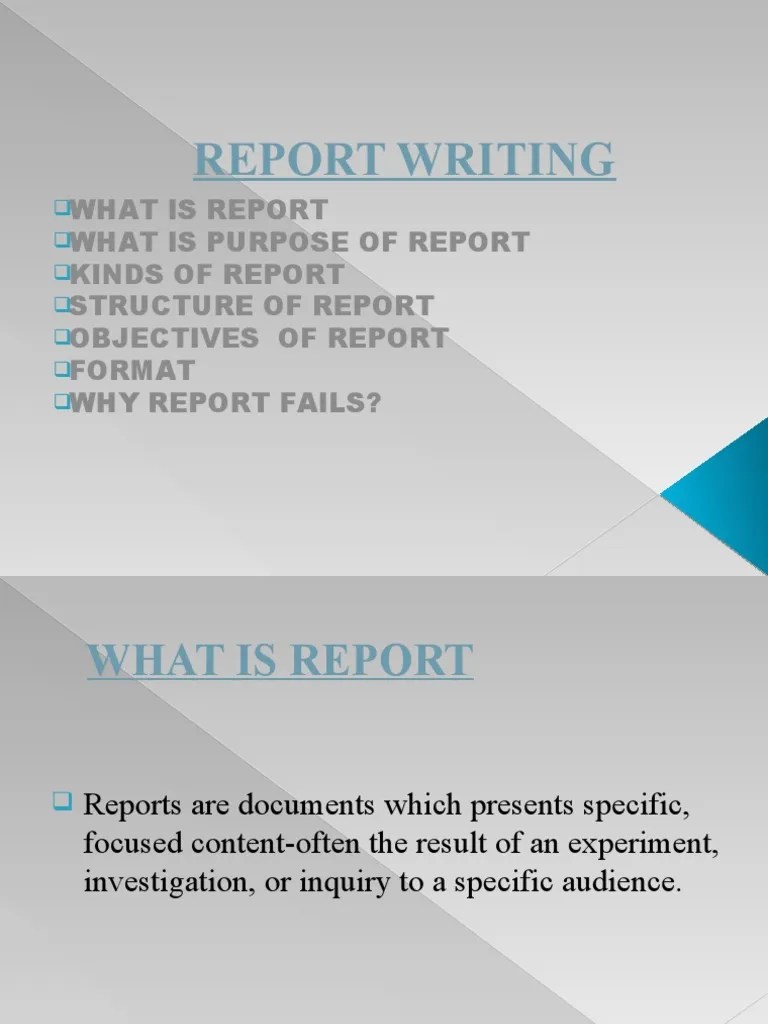 Report Writing Ppt