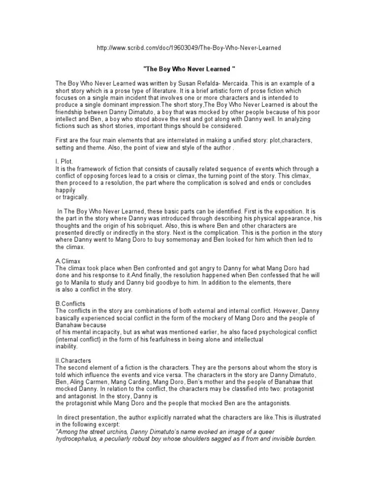 Footnote to youth summary and characters