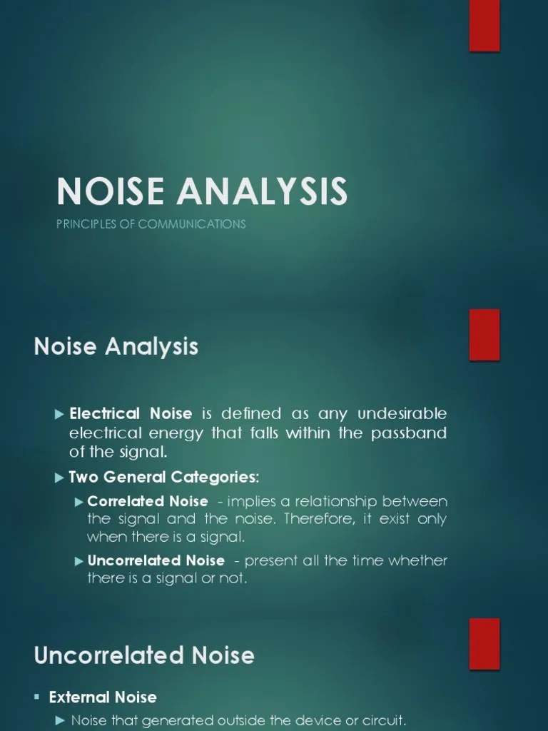 2 Noise Analysis PDF Signal To Noise Ratio Distortion