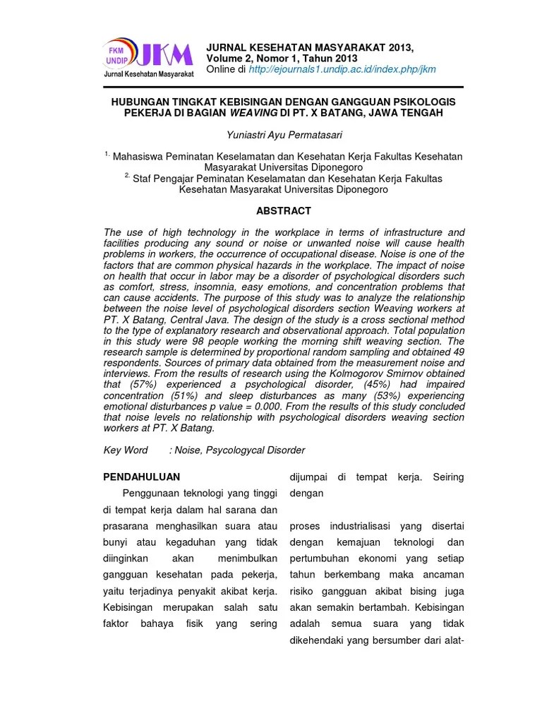 Jurnal Kebisingan Industri