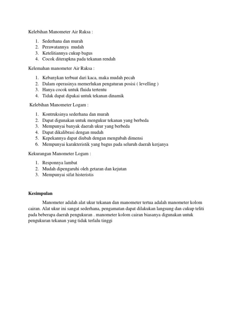 Kelebihan Manometer Air Raksa PDF
