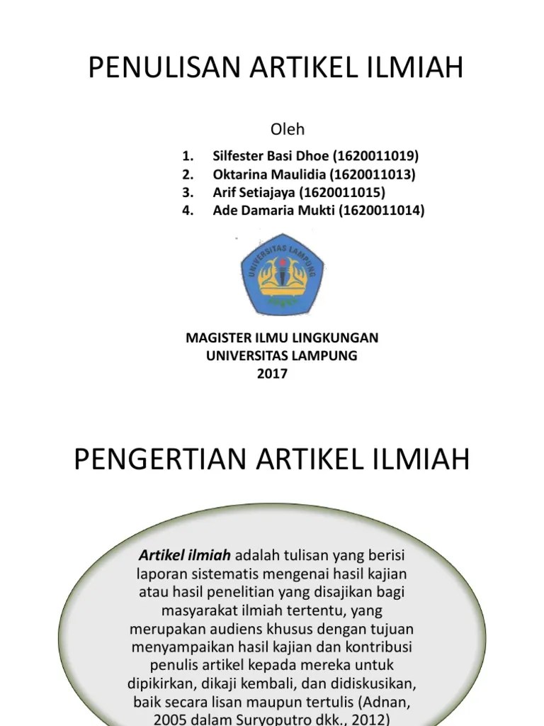 Kelompok 6 - Penulisan Artikel Ilmiah | PDF