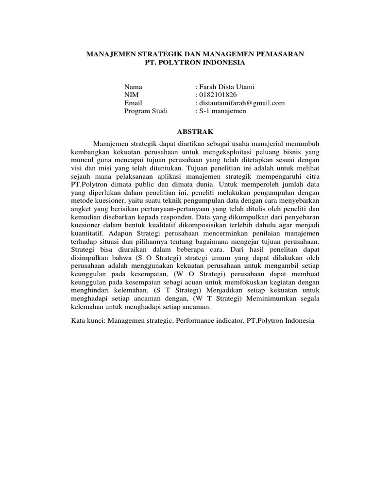 Karya Ilmiah UT Manajemen | PDF