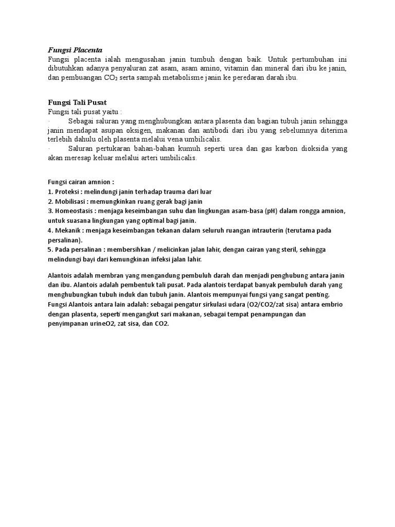 Fungsi Placenta | PDF