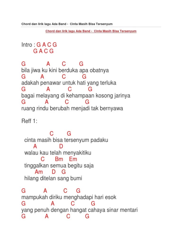 Lirik Lagu Hati Yang Luka Chord Gitar