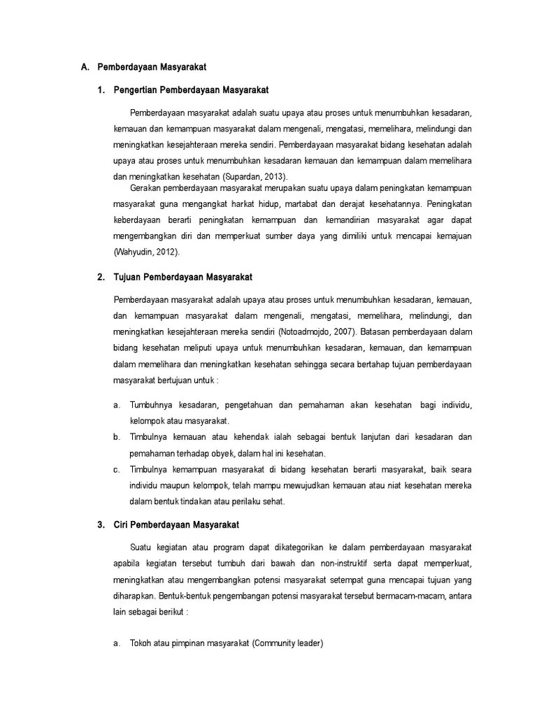 Bentuk Pemberdayaan Masyarakat Di Bidang Kesehatan Seputar Bentuk