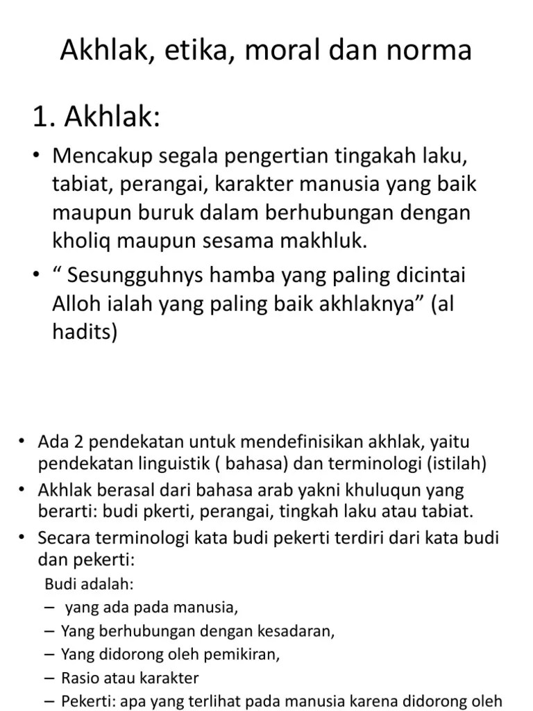 Akhlak &amp; Etika | PDF