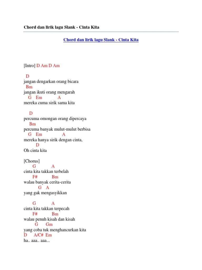 Cinta Kita Slank Chordtela