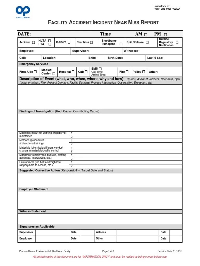HurfEhs0026 Facility Accident Incident Near Miss Form PDF