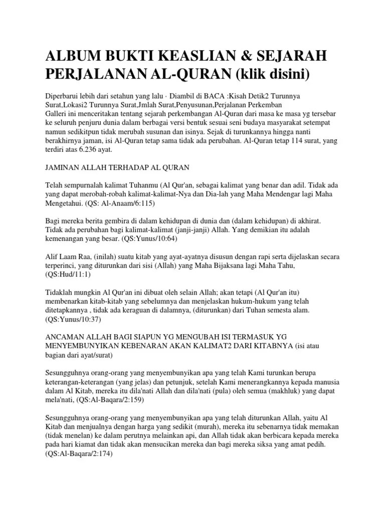 ALBUM BUKTI KEASLIAN Al Quran | PDF