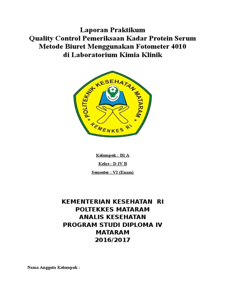 Contoh Laporan Quality Control