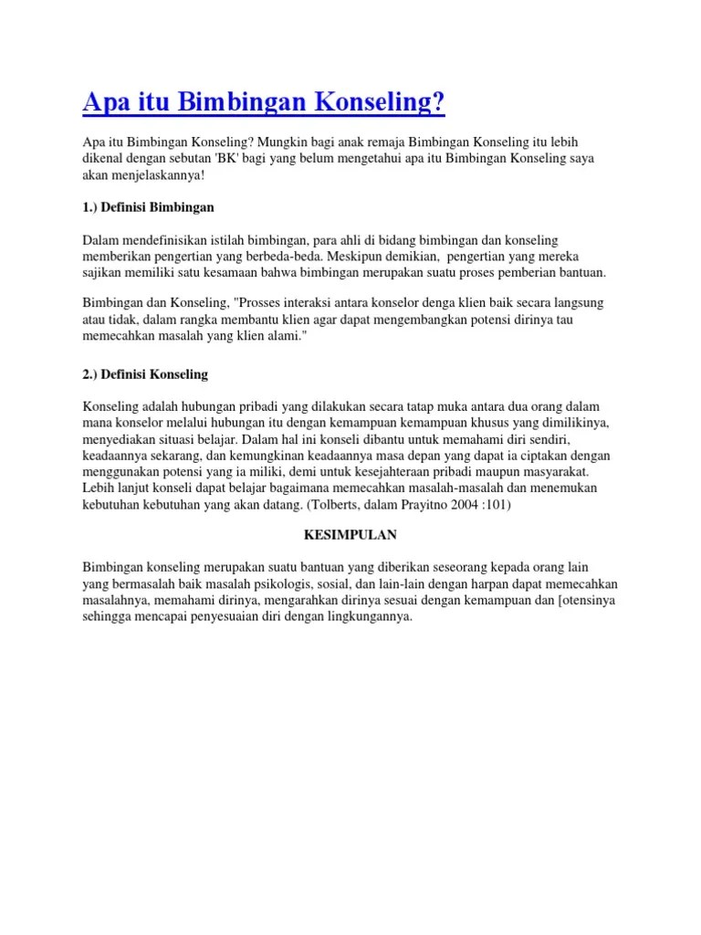 Apa Itu Bimbingan Konseling | PDF