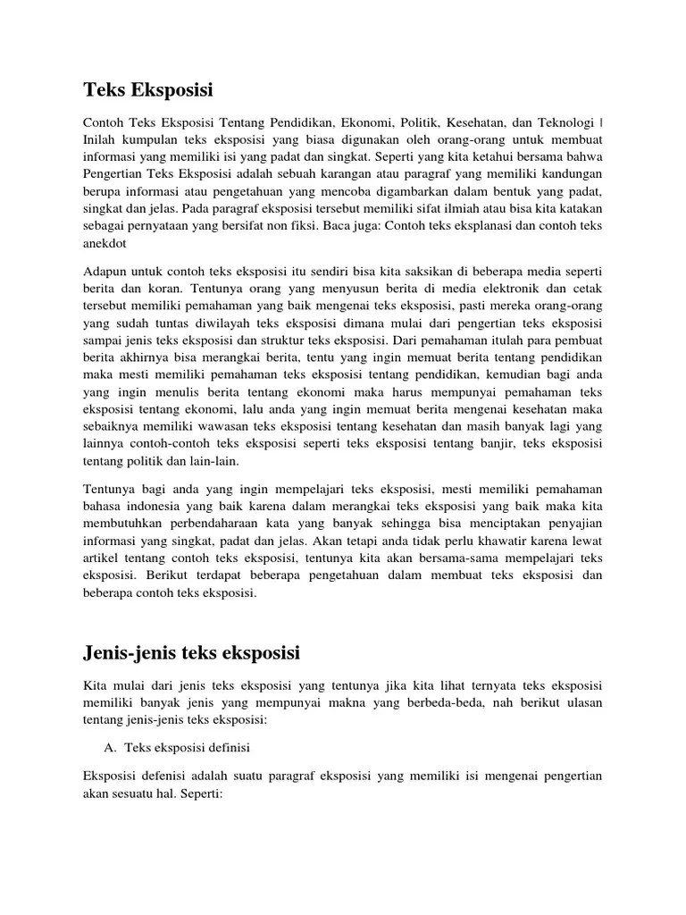 Contoh Paragraf Eksposisi Tentang Kesehatan Aneka Contoh