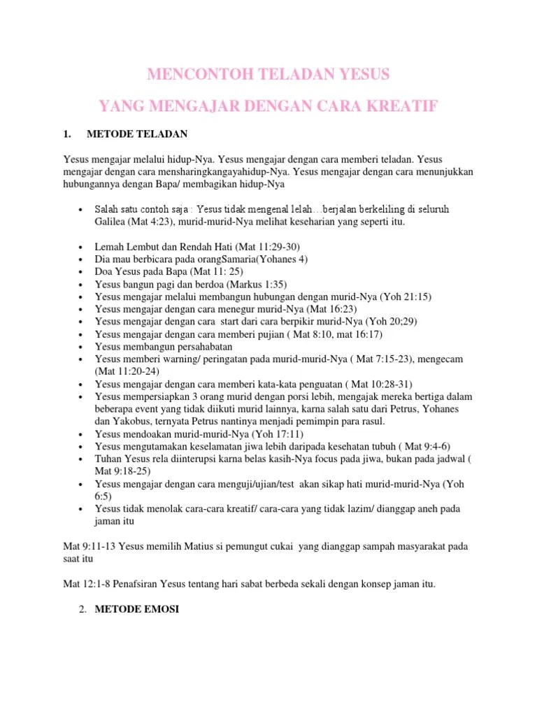 Mencontoh Teladan Yesus (Drama) | PDF
