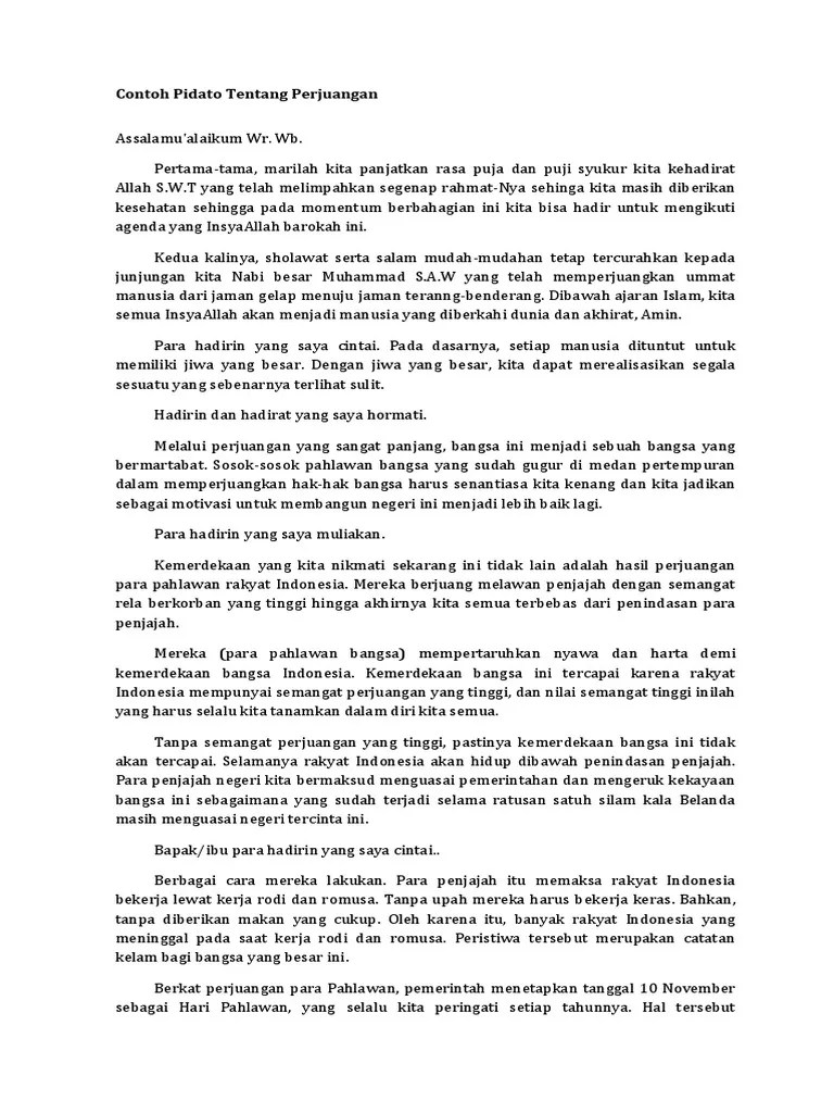 Contoh Pidato Tentang Perjuangan | PDF