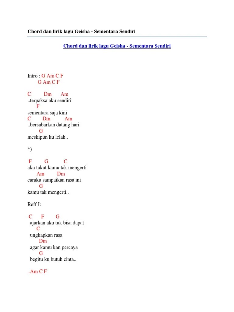 Chord Lagu Geisha Chordtela