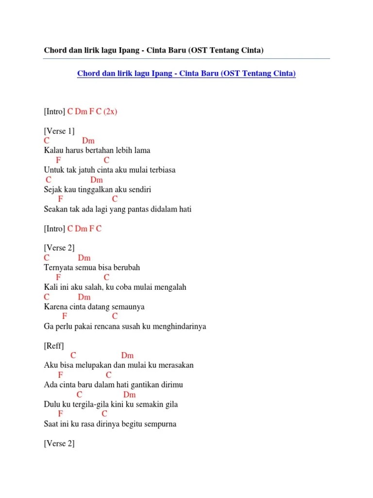 Chord Gitar Ipank Apakah Itu Cinta
