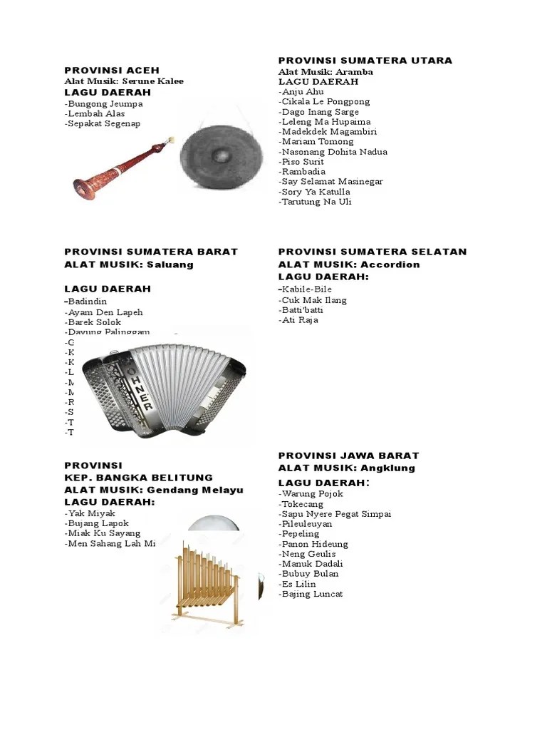 Alat Dan Lagu Daerah | PDF