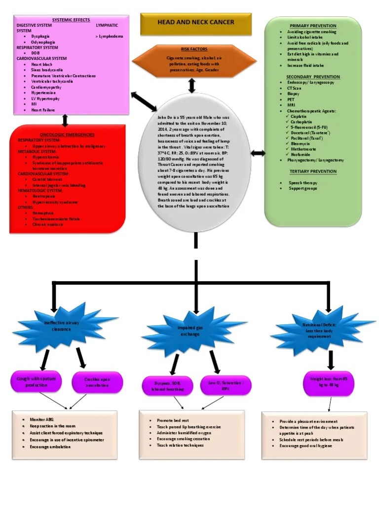 Concept Map For Cancer Patient Concept Map in Head and Neck Cancer Head And Neck Cancer Health