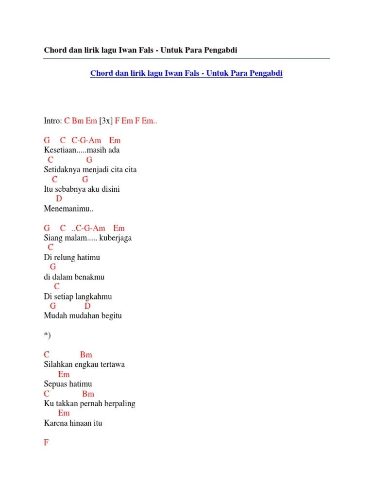 Chord Gitar Iwan Fals Rimba Chord Gitar Lagu Lagu Kenangan